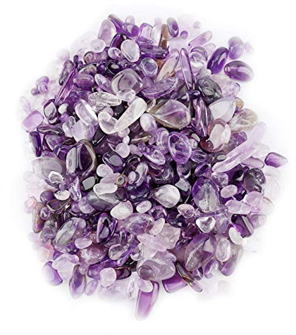 Tyenaza Pietra di Cristallo Naturale Chip burattati Pietre frantumate Guarigione Reiki Cristalli di Quarzo Pietre preziose di Forma Irregolare(Viola)