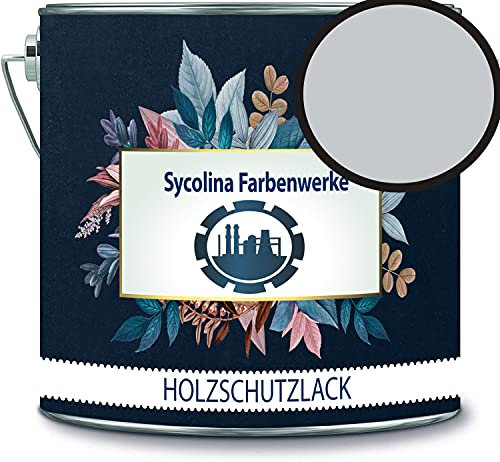 Holzschutzlack Holzlack Holzlasur wetterbeständiger Langzeitschutz Wetterschutzfarbe Holzschutzfarbe RAL 7035 Lichtgrau // Sycolina Farbenwerke