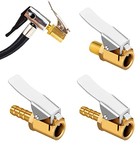 YUTOU 3 Stück Reifen Air Chuck Messing Autoventil Hebelstecker Reifenventil Luftpumpenclip Reifen Chuck Clip Ventil Anschluss Autoventil Adapter für Auto Fahrrad Motorrad Reifenfüller (3 Modelle)