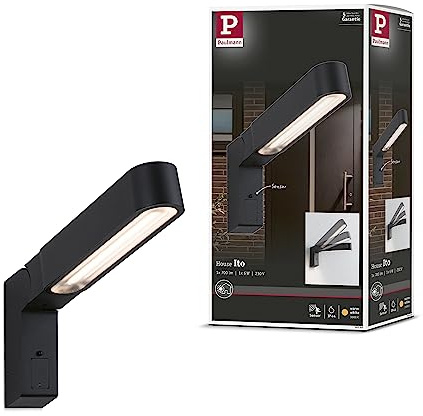 Paulmann 94549 LED Außenleuchte Wandleuchte Ito Vertikal IP44 47x301mm 65° Bewegungsmelder 1x6 Watt Outdoor Anthrazit Metall, Kunststoff 3000 K