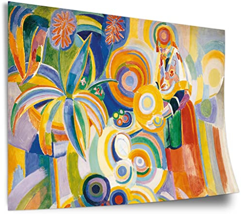 Printistico Poster Robert Delaunay - Portugiesische Frau Kunstdruck ohne Rahmen, Wandbild - A4, A3, A2, A1, A0, XXL - Wohnzimmer, Schlafzimmer, Küche, Deko
