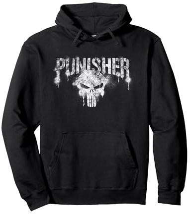 Marvel The Punisher Logo White Pullover Hoodie