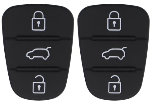 YDHfdc 2 Stücke Autoschlüssel Tastatur 3-Tasten Gummi Fernbedienung Tastenfeld Kompatibel mit Kia und Hyundai Remote Button Schlüsselanhänger Ersatz