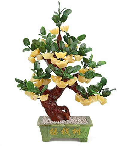 KIZQYN Money Tree Jade Bonsai-Geld-Baum Feng Shui Glück Baum Dekoration glückliches Beisammensein Dekoration Wohnzimmer von Einrichtungs Feng Shui Decor Tree