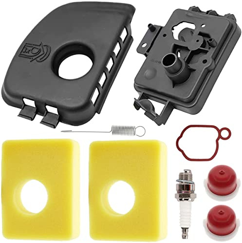 ZAMDOE Coperchio Filtro Aria + Base Filtro Aria + Kit Filtro Aria in Schiuma per Motori Briggs & Stratton 300E 450E 500E 590581 08P502 08P602 09P602 09P702 (595660+595663+799579)