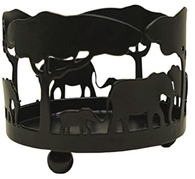 Hosoncovy Dekorative Metall Tier Teelicht Kerzenhalter Teelicht Kerzenständer Teelicht Kerzenständer Teelicht Kerze Tablett Licht Schatten Kunst Home Ornament für Home Decoration (Elefant Muster)
