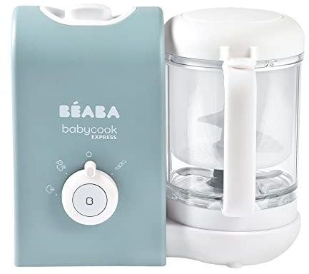 BEABA Babycook Express - the Fastest Babycook, Baby Food Maker, Baby Food Processor, Baby Food Steamer, Large Capacity, Make 34 Servings of Healthy Food for Baby in 15 Mins, Baltic Blue