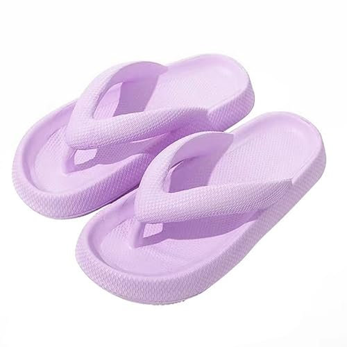 Dihope Infradito Donna Uomo con Suola Spessa Morbida Sandali Infradito Estivo Comode Ciabatte Infradito Mare a Nuvola Antiscivolo da Piscina Casa Bagno, Viola, 35/36 EU