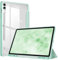 FINTIE Hybrid Slim Case for Samsung Galaxy Tab S10+ Plus/ S9 FE+ Plus/Galaxy Tab S9+ Plus 12.4 with S Pen Holder, Shockproof Cover with Clear Transparent Back Shell, Auto Wake/Sleep, Green