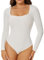 Joyshaper Damen Langarm Body Square Neck Bodysuit Top Stringbody Basic Unterziehbody Longsleeve Shirt für Frauen Weiß S