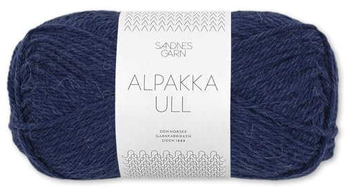 Frida's Wollhaus Sandnes 50 g Alpakka Ull Alpaka Wolle Garn Stricken Wintergarn wärmend 37 Farben (5575 | Navy)