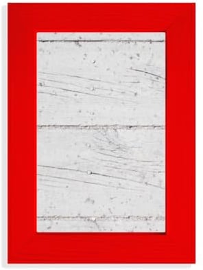 Carta da parati ruvida con pavimento in legno bianco, cornice per foto, colore rosso