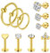 MODRSA 16G Tragus Piercing Gold Gold Piercing Lippe Stud Ring CZ Ohrstecker Lippenpiercing Chirurgenstahl Ohrpiercing Medusa Labret Conch Piercing Damen