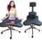 Elitix Kniestuhl Ergonomische Kreuzungsstuhl mit Gekröntem Bein mit Rädern, Verstellbare Meditationshocker -Sitzplätze Armless, Erwachsene Schreibtischsitz, um Kreuzbein zu Sitzen (Color : Black)