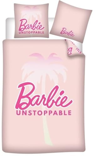 Bettwäsche Barbie Unstoppable, Rosa, Bettbezug 140 x 200 cm + Kissenbezug 63 x 63 cm, Mikrofaser