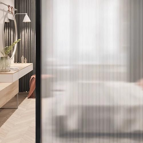 Fensterfolie Blickdicht Selbsthaftend Sichtschutzfolie Fenster Folie Sichtschutz Ohne Kleber Milchglasfolie Scheibenfolie für Bad Duschkabine Glastüren BüRo Wohnzimmer (30 * 200cm)