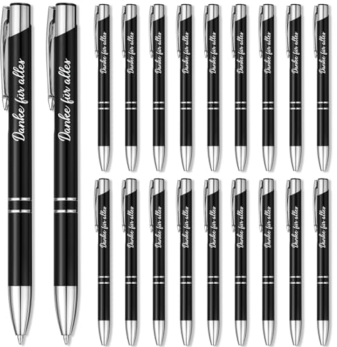 Tenare 20 Stück Dankeschön Kugelschreiber Geschenke Kugelschreiber mit Spruch Danke für Alles Kollegen Zitate Druckkugelschreiber Abschied Danksagung Stift Geschenk für Lehrer Mitarbeiter (Schwarz)