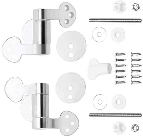 Bamyli Toilet Seat Hinges,Soft Close Toilet Seat Fittings,Toilet Seat Fixing Kit,Replacement Toilet Seat Hinges with Fittings Accessories and Repair Parts, for Most Wooden Resin Seat