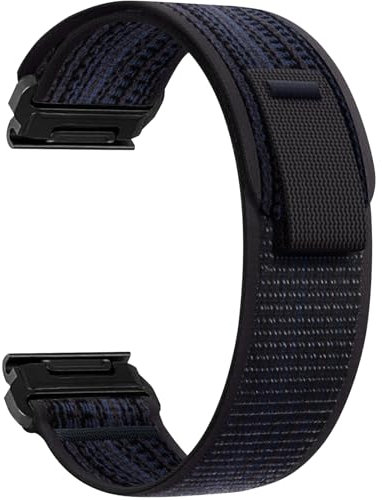 ZoRoll 26mm QuickFit Armband für Garmin Tactix 8 51mm/Fenix 8 51mm/7X/6X GPS/6X PRO/5X/5X Plus/5X GPS, Elastisch Nylon Ersatzarmband für Garmin Enduro 3/Epix Pro/tactix 7 Pro - Dunkel Blau