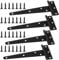 HOTUT T-Scharniere Schwerlast, 4 Stück 150mm Scharniere Klappbar T-Förmige mit 28 Stück Schrauben, Dreieck Türscharniere Verzinkt für Schuppentüren, Gartentüren, Fenster