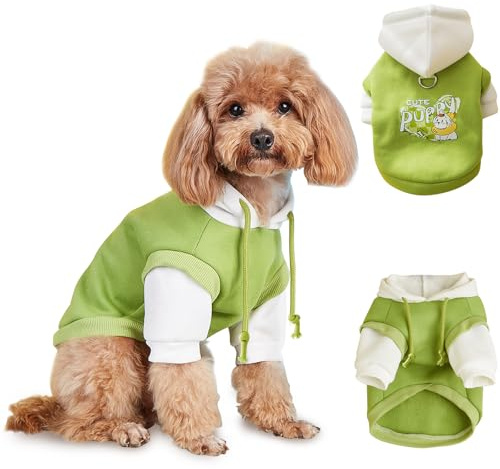 FainFun Hundepullover für Große Hunde, 1 Stück Hundepullover Mittelgroße Hunde für Winter, Mittelgroße Hunde für Katzen, Hundekleidung (Weiß Grün, S)
