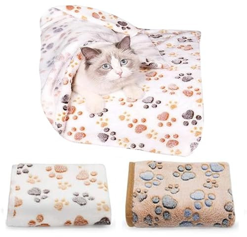 2 tappetini per animali domestici, morbidi e caldi, coperte soffici, lavabili per gatti, cani, porcellini d'India, conigli e altri animali domestici (40 x 60 cm)