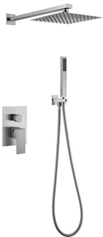 Ducha termostática, sistema de ducha, cabezales de ducha con rociador de mano combinado, juego de grifo de ducha de pared, kit de ajuste de válvula de ducha, incluye cabezal de ducha de lluvia y rocia