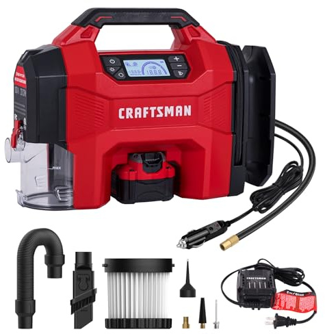 CRAFTSMAN 3-in-1 Tire Inflator Portable Air Compressor 160 PSI with Battery