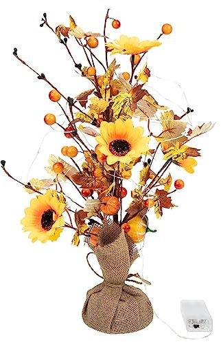 JECOMPRIS Arbre Éclairage LED Décoratif pour Thanksgiving Arbre Batterie pour Bureau à Décoration Intérieure Festive