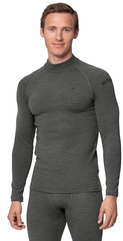 DANISH ENDURANCE Merino Wool Men's Thermal Tops for The Extreme Cold, Warm Thermal Underwear for Winter, Dark Grey, M