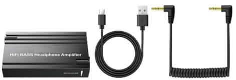 Oiqippnbv Amplificatore per Cuffie HiFi Bass Amplificatore per Cuffie Portatile da 3,5 mm con Manopola del Volume Bass Boost Ricaricabile 16-600Ω per Computer