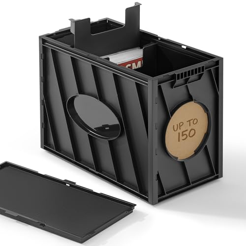 INMAKER Comic Book Storage Box, Holds Up to 150 Comics (Matte Black) | 1PC, Acid Free Plastic Book Bin with 2 Adjustable Dividers