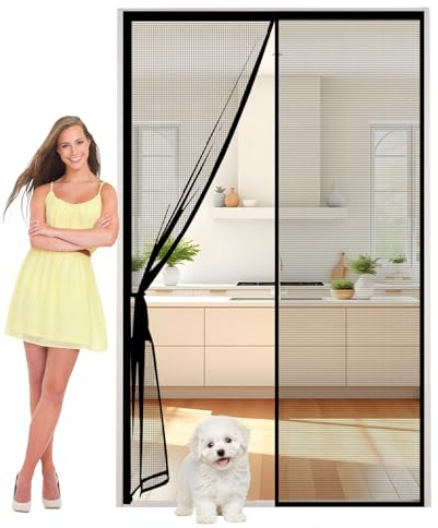 HTCSZL Sur Mesure Moustiquaire Porte Fenetre, Personnalisable Rideau Moustiquaire Magnétique, Moustiquaire Porte Fenetre Magnétique, Fermeture Automatique Aimantée Pour Portes de Balcon, Sans Perçage