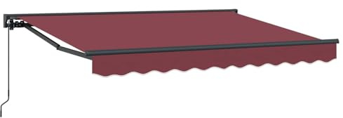 vidaXL Manuell einziehbare Markise Bordeauxrot 2,5 x 2 m, Garten und Terrasse, rechteckige, Moderne, ausziehbare Markise, Perfekter Sonnenschutz, platzsparend, Polyesterstoff