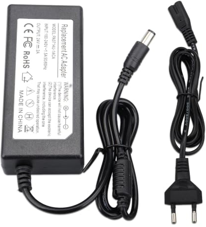 Fuente de Alimentación 24V 2A Compatible con Brother ADS-4700W ADS-4300N ADS-4900W ADS-2800W ADS-3600W ADS-2400N ADS-2700W ADS-3300W ADS-3100, Cargador para Escáneres de Documentos de Oficina