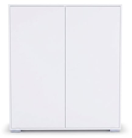 InnoFurn Highboard Elena M1, Aktenschrank mit Push-to-Open, Made in Germany, Moderner Schrank für Wohnzimmer Büro Weiß matt (103 x 118 x 37 cm)