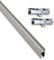 Teilemagnet Montageset für Glasscheiben: Aluminium-Montageschiene (0,95 m) inkl. 2 Laufrollen - Silber