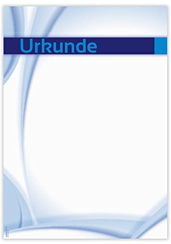 Designpapier Urkunde 09 DP875 – 50 Blatt Briefpapier – Urkunde, Vordruck, selbst beschriften, Sporturkunde, Ehrenurkunde, Zertifikat – Laser- & Inkjetdrucker geeignet – Druckerpapier A4 190g/m²