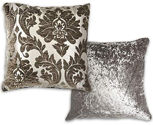 Emma Barclay Damast Kissenhülle Anthrazit, Polyester, 43 x 43 cm (Pack of 1)