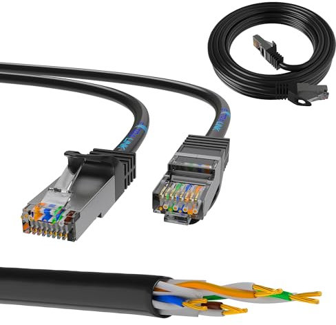 EXTRALINK Cable LAN 5E, cable RJ45 FTP, cable de red, cable de cobre interno, cable Ethernet, ethernet cable 5m, PVC, cable de conexión para dispositivos de red PoE