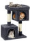 Feandrea Cat Tree, 84 cm Tower, L, Condo for Large Cats up to 7 kg, Large Perch, 2 Caves, Scratching Post, Smoky Grey PCT61G