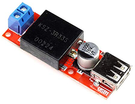 Paradisetronic.com 5V 3A DC / DC-Converter con puerto USB, voltaje de entrada 7-24V, módulo reductor KIS3R33S