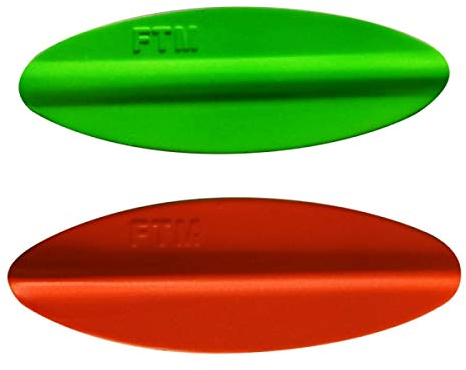 FTM Tornado Inline Spoon - Forellenblinker zum Spinnfischen auf Forellen, Blinker zum Spinnangeln, Durchlaufblinker, Gewicht:5g, Farbe:orange UV / grün UV