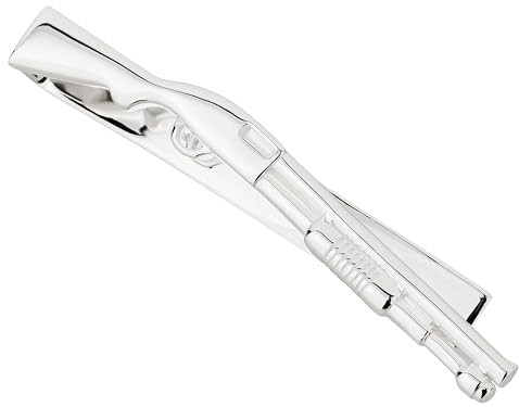 BROOKER Krawattenklammer/Krawattennadel Silber Gewehr