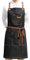 DingSay Trendy Schwarze Denim-Schürze mit Taschen für Damen und Herren, für Koch, Küche, Kochen, Friseur, BBQ, Grillmalerei, Leder, gekreuzte Rückengurte und verstellbare S bis XXL
