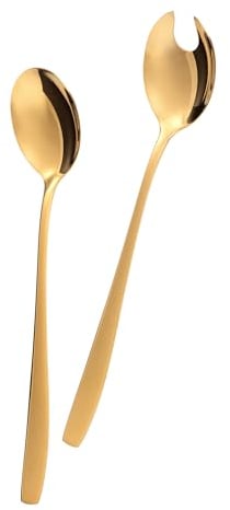GRÄWE Lot de 2 couverts à salade en acier inoxydable Doré