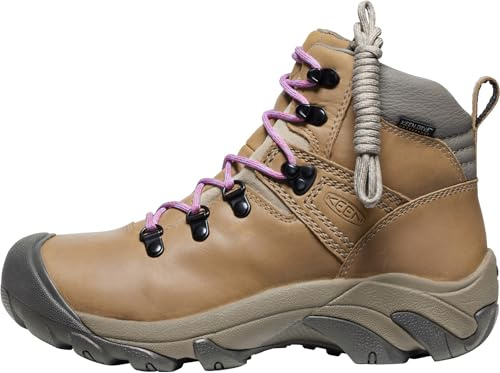 KEEN Women's Pyrenees Mid Height Waterproof Hiking Boots, Safari/English Lavender, 6.5
