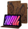 Rostsant Funda iPad Mini 2021 Carcasa de Cuero PU Relieve de Mariposa con Soporte para Bolígrafo Funda Tableta para iPad Mini 6ª Generación 2021 8.3 Pulgada A2568 - Marrón