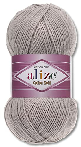 Alize 100 g Cotton Gold Premium Wolle in 59 Sommerwolle Garn Stricken Amigurumi (200 | Grau)