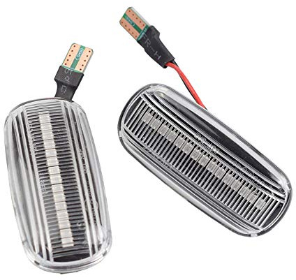 Kakulkomen Left Right LED Seitenmarkierungs Blinker für Audi A3 S3 8P A4 S4 RS4 B6 B7 A6 S6 RS6 C5 C6 A8 D3 TT MK2 8J Roadster (Kristall)